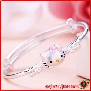 Hello Kitty Silver Semi Adjustable Bracelet NWT
